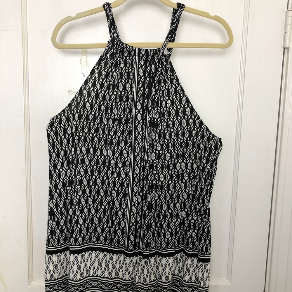 Black Print Halter Top